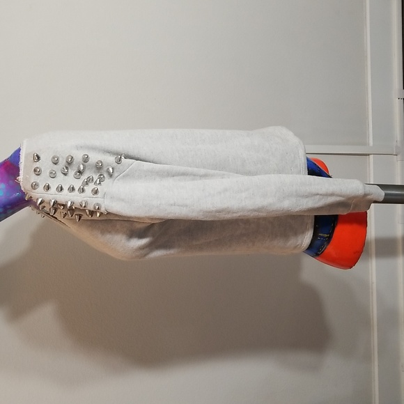 Silence + Noise Small light Grey sweatshirt with Dome silver studded - Picture 5 of 8